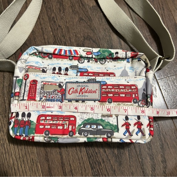 Cath Kidston London Print Crossbody Bag - Red and Cream - Picture 2 of 6